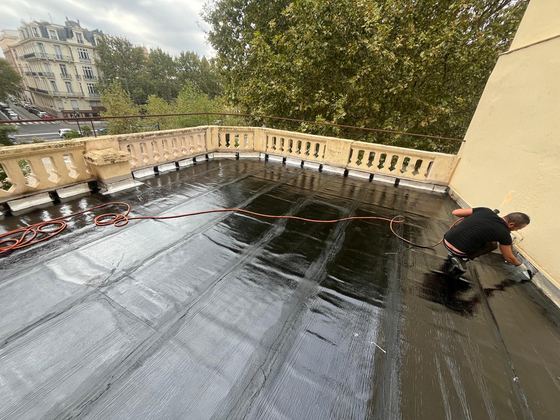 Membrane soudée au chalumeau (terrasse à balustres)